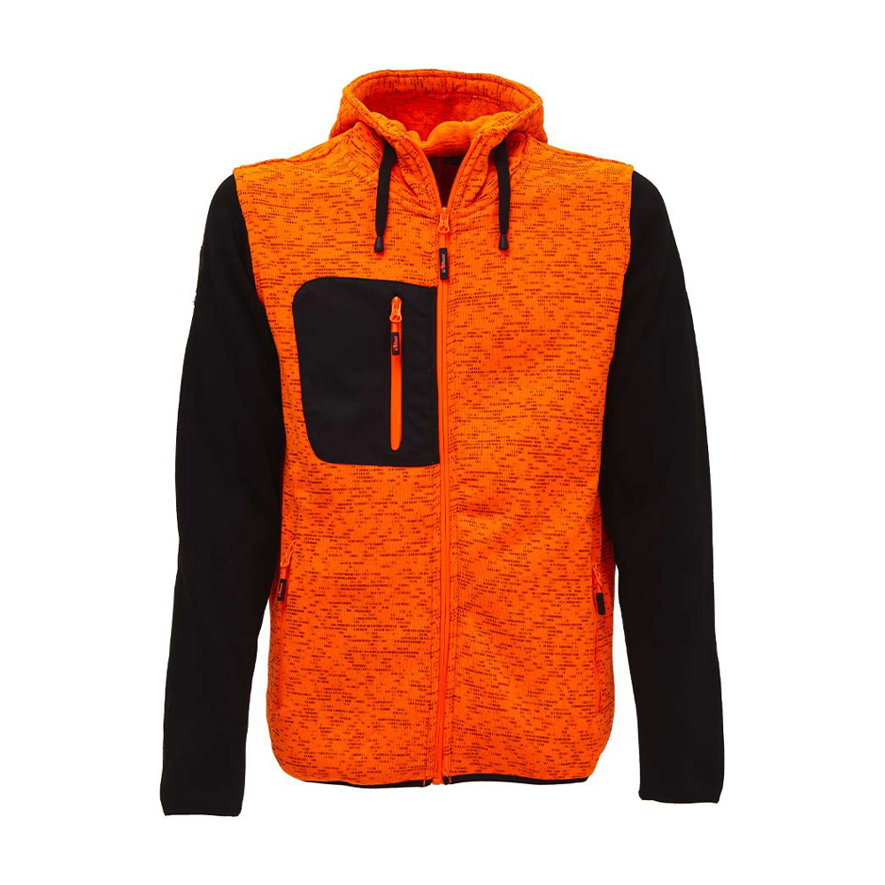 Felpa Full Zip con Cappuccio Enjoy Rainbow Orange Fluo U-POWER - Taglia XXL