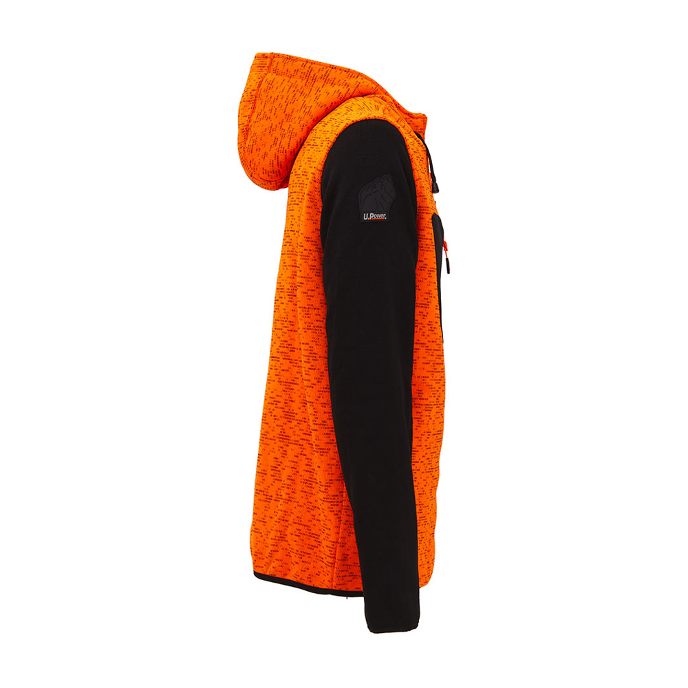 Felpa Full Zip con Cappuccio Enjoy Rainbow Orange Fluo U-POWER - Taglia XXL
