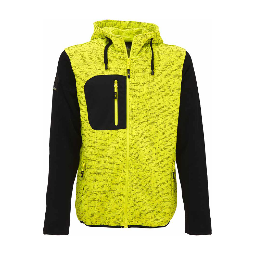 Felpa Full Zip con Cappuccio Enjoy Rainbow Giallo Fluo U-POWER - Taglia XL