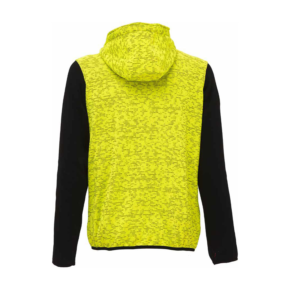 Felpa Full Zip con Cappuccio Enjoy Rainbow Giallo Fluo U-POWER - Taglia XL