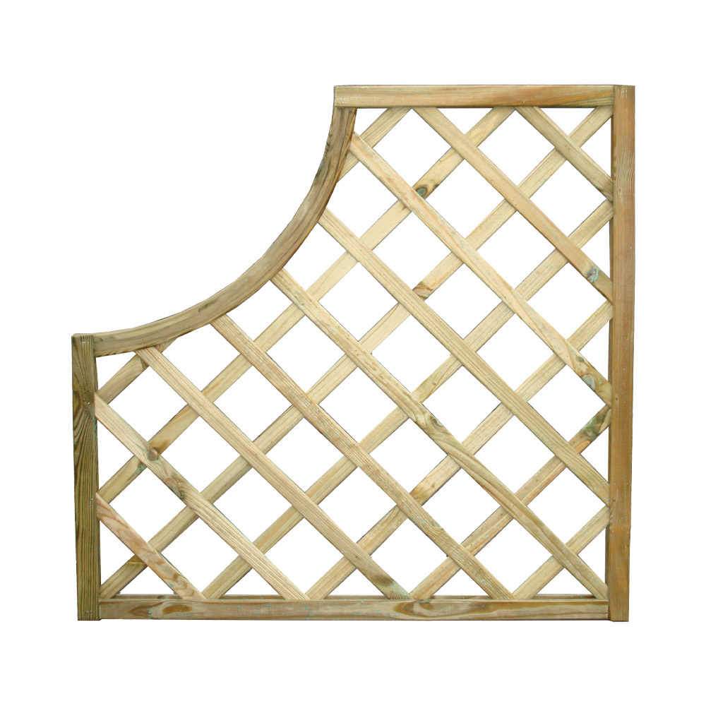 Pannello Grigliato in Legno di Pino con Angolo Sagomato FERLIVING - 90x90 cm