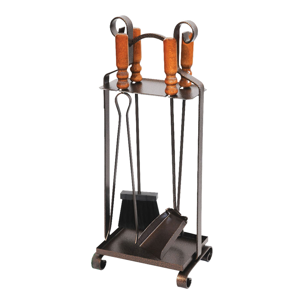 Set Camino in Acciaio Cortina 65h cm FERLIVING - con Supporto e 4 Attrezzi