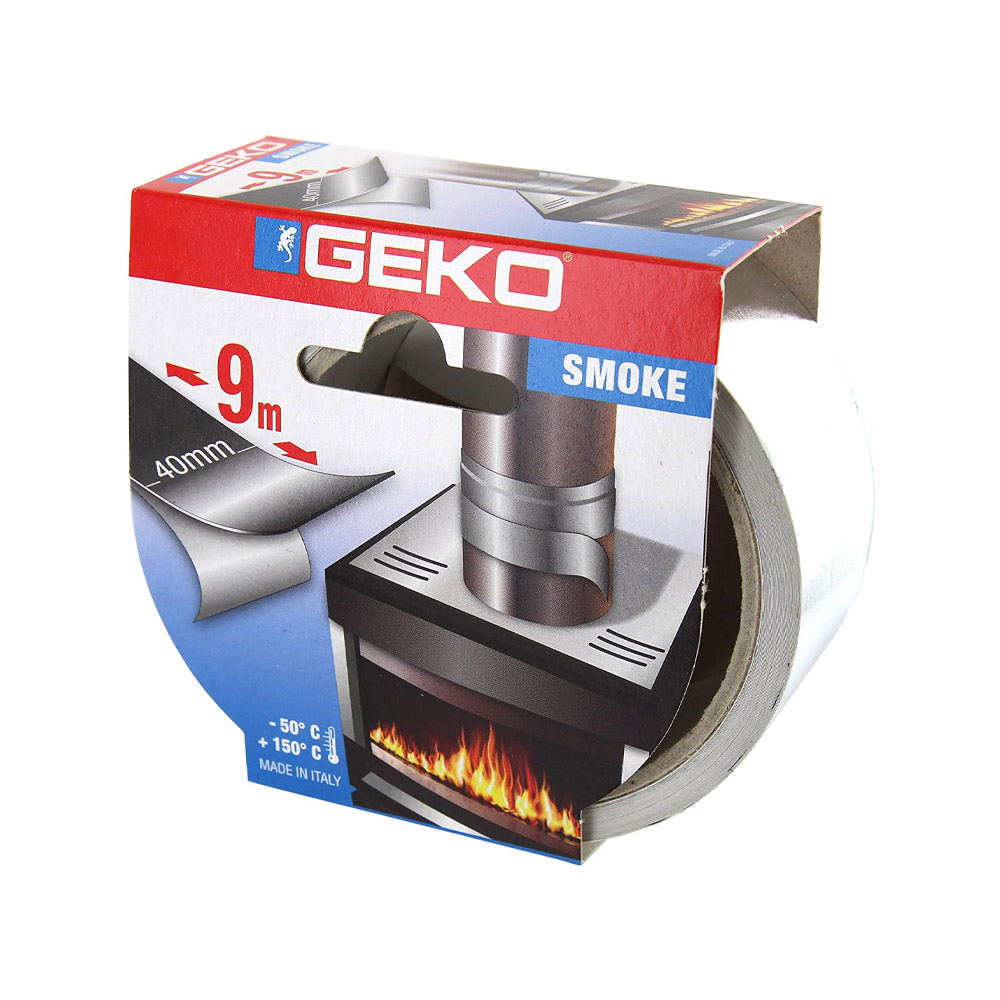 Nastro in alluminio alte temperature geko smoke argento - 9 mt x 40 mm.