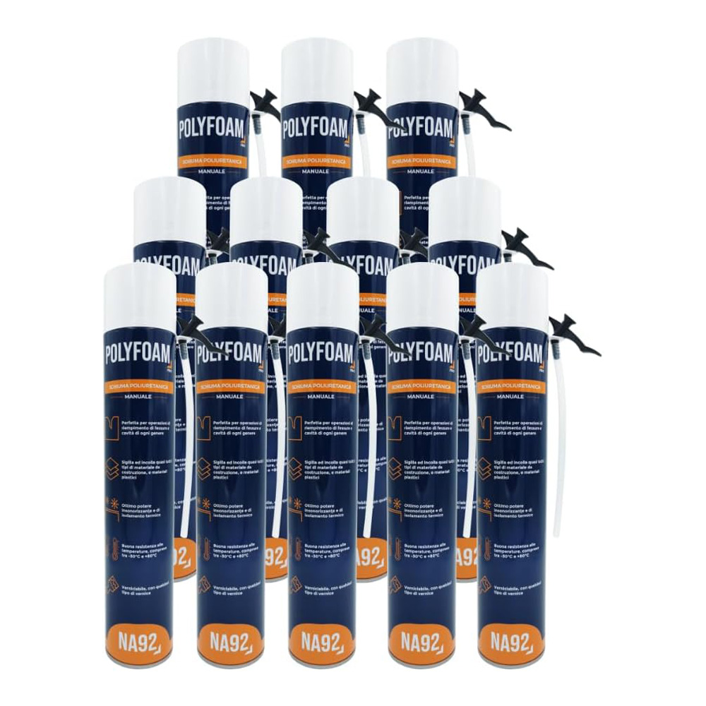 Schiuma Poliuretanica Manuale NA92 POLYFOAM 750 ml - Maxi Conf. 12 Pezzi