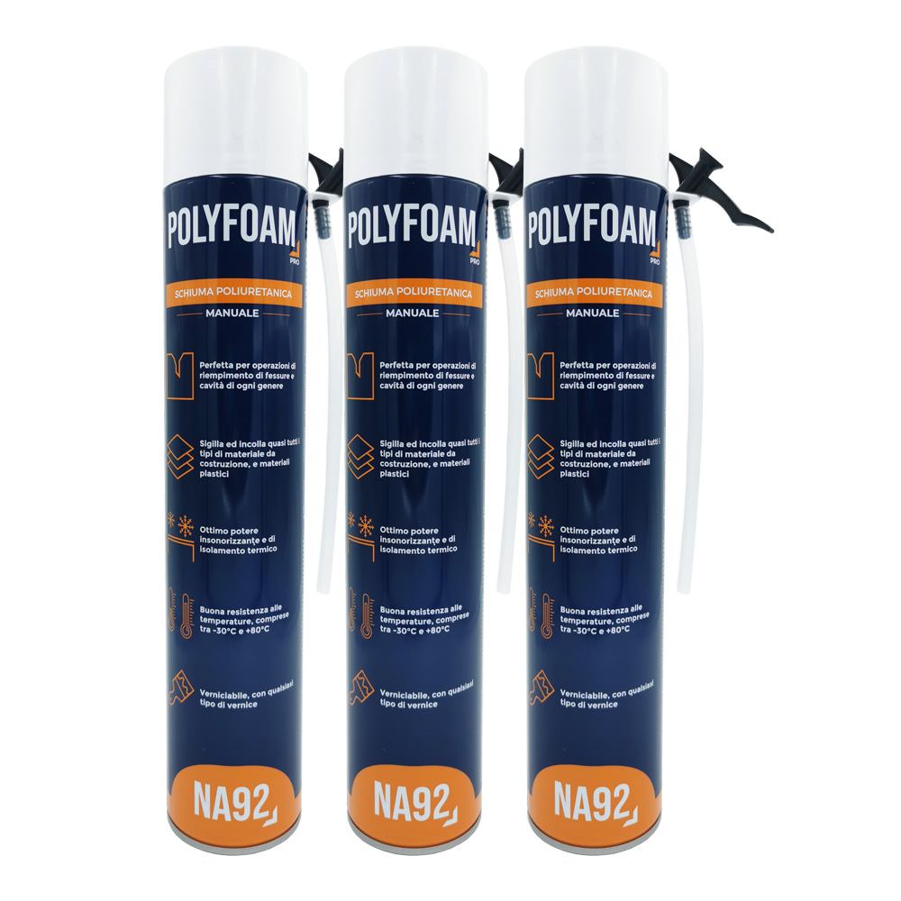 Schiuma Poliuretanica Manuale NA92 POLYFOAM 750 ml - Conf. 3 Pezzi