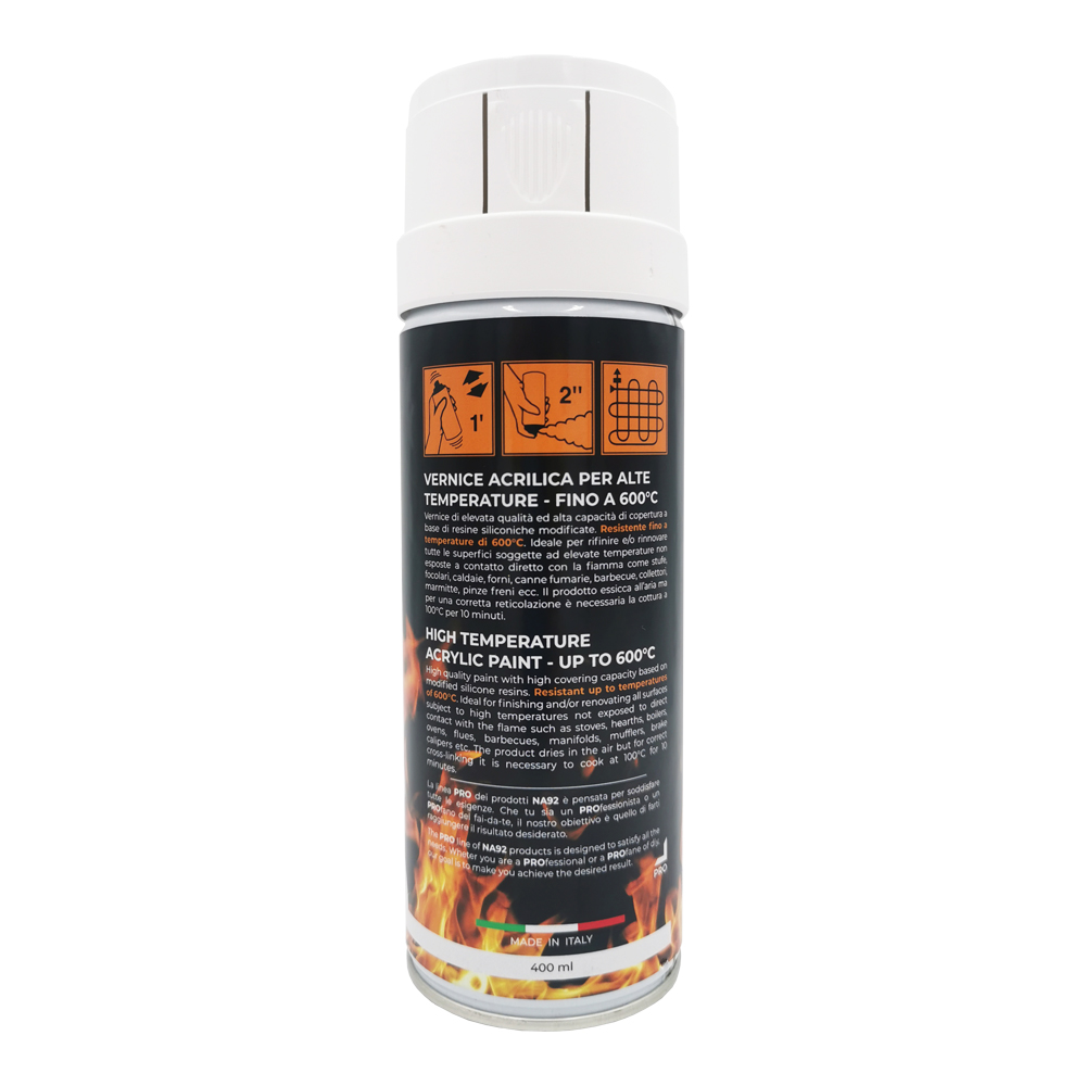Spray Vernice Acrilica Alta Temperatura 400 ml NA92 PRO - Bianco