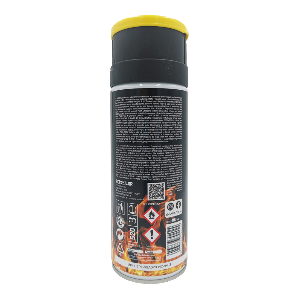 Spray Vernice Acrilica Alta Temperatura 400 ml NA92 PRO - Giallo