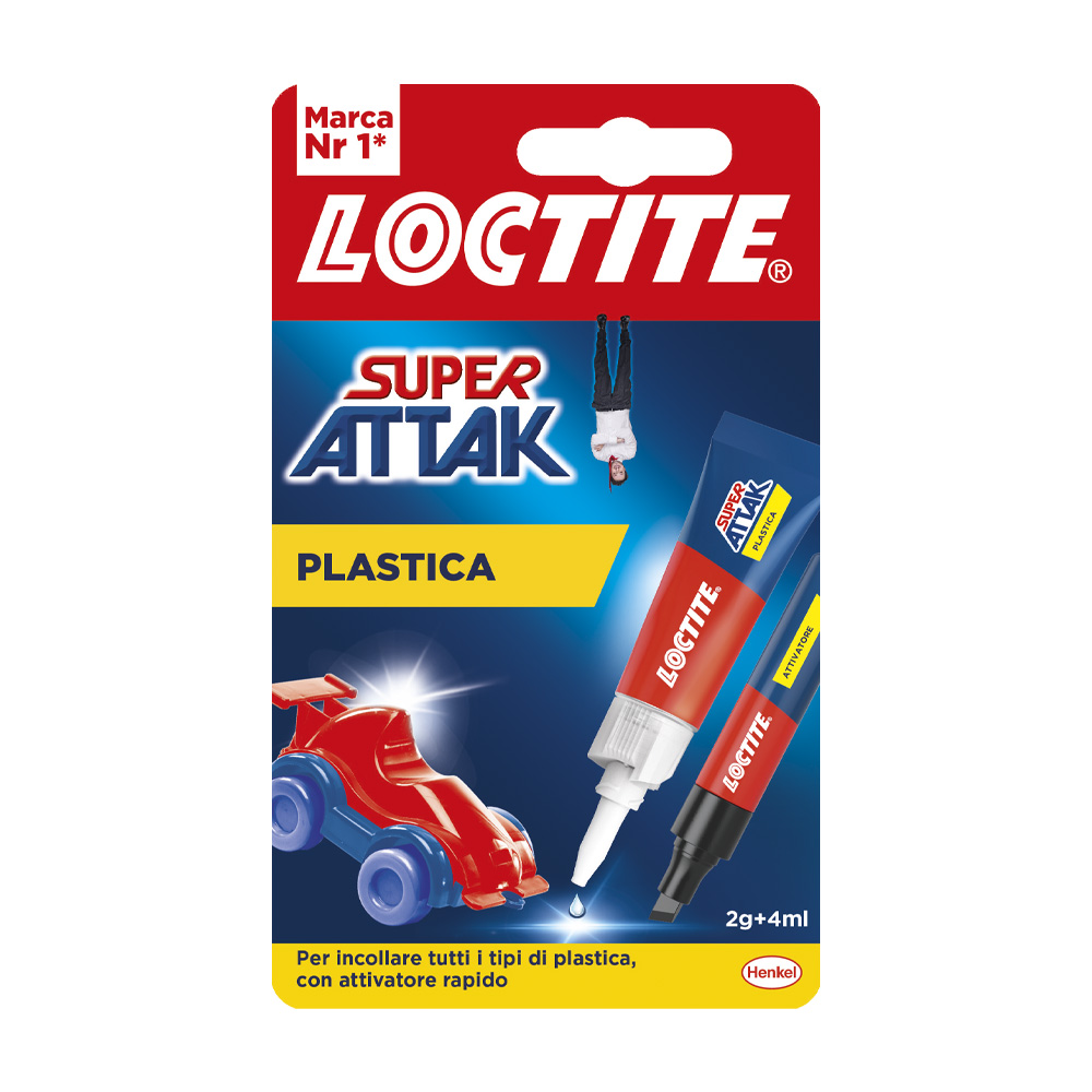 Adesivo istantaneo super attak plastica loctite 2g+4ml.