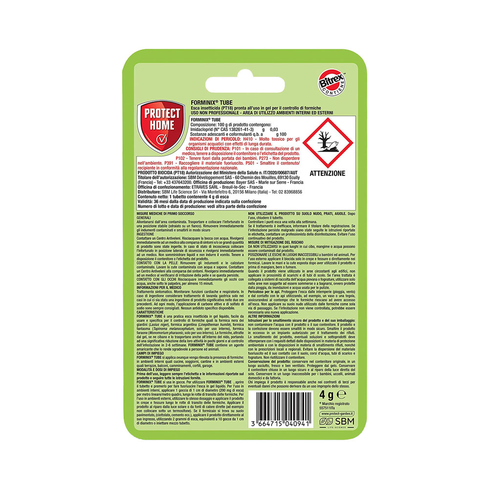 x3 Esca Attrattiva per Formiche Forminix 4 gr PROTECT HOME - 3 Pezzi