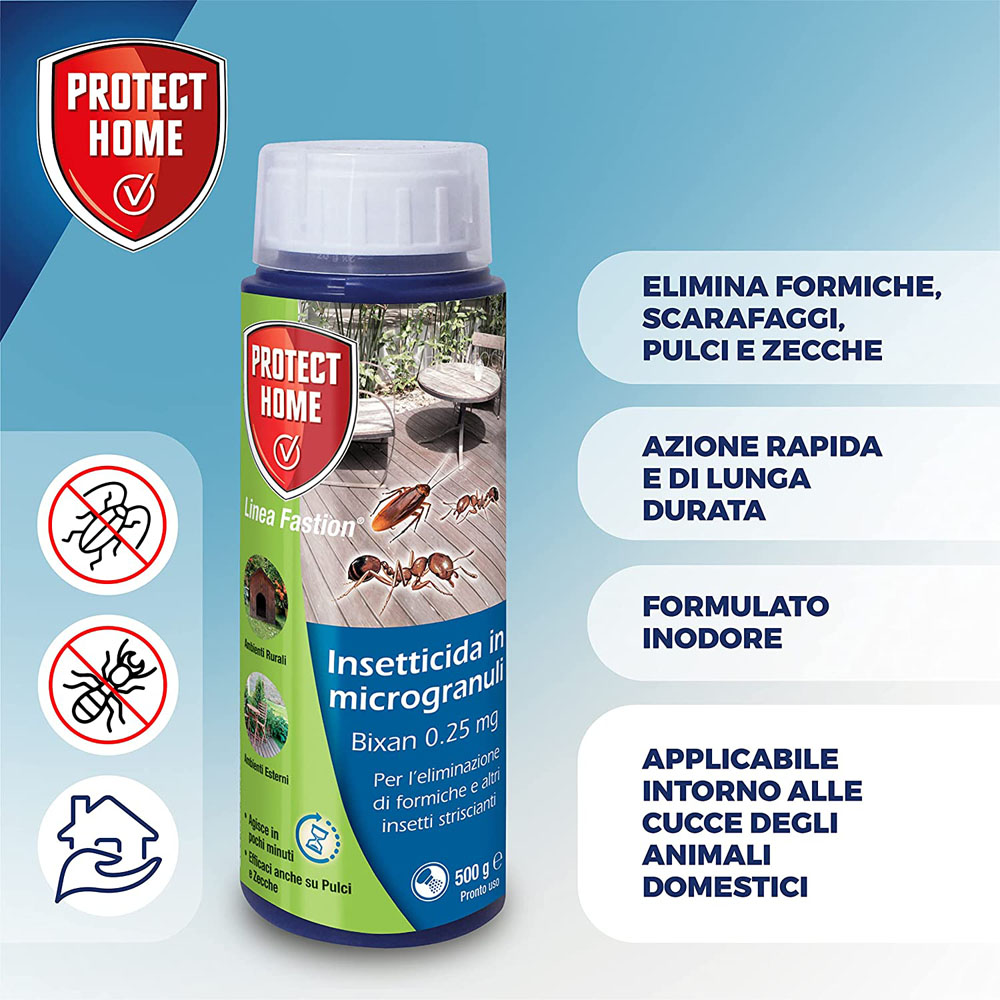 Insetticida Acarida per Striscianti Bixan 500 gr PROTECT HOME in Micro-Granuli