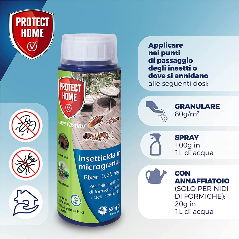 Insetticida Acarida per Striscianti Bixan 500 gr PROTECT HOME in Micro-Granuli
