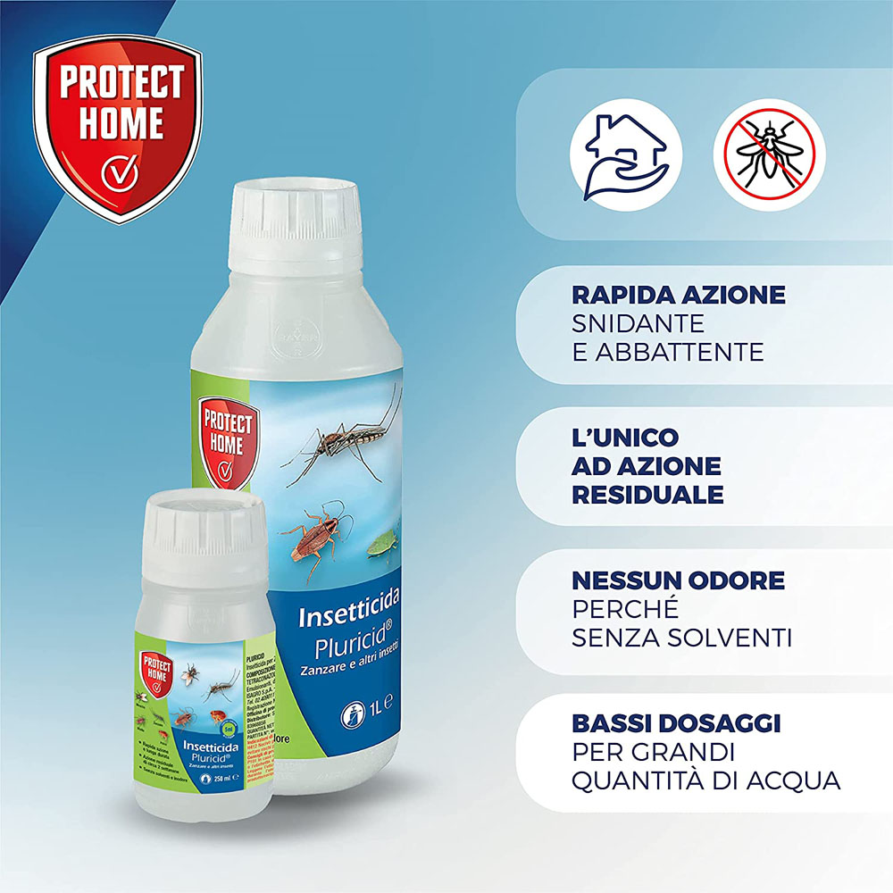 Insetticida Concentrato Pluricid 1 Lt PROTECT HOME - Zanzara Comune e Tigre