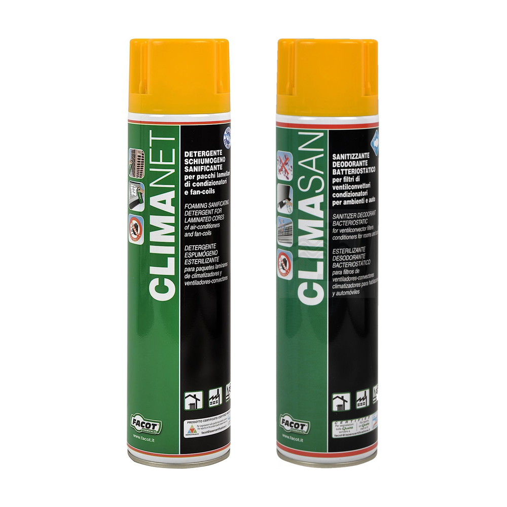 Combo Igienizzanti Spray per Climatizzatori FACOT - Climanet e Climasan 600 ml