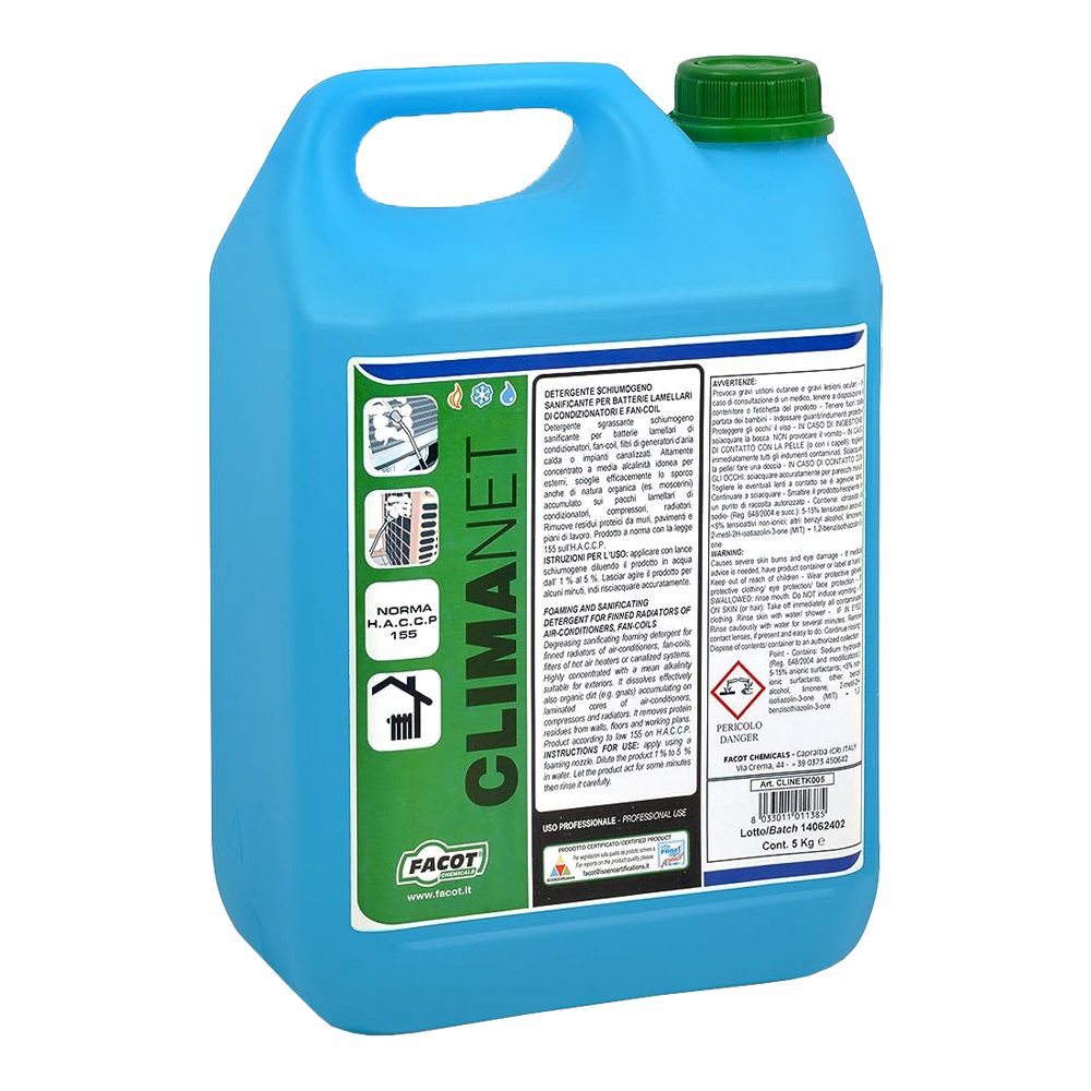 Detergente Schiumogeno Igienizzante Climanet 5 Kg FACOT - Azione Batteriostatica