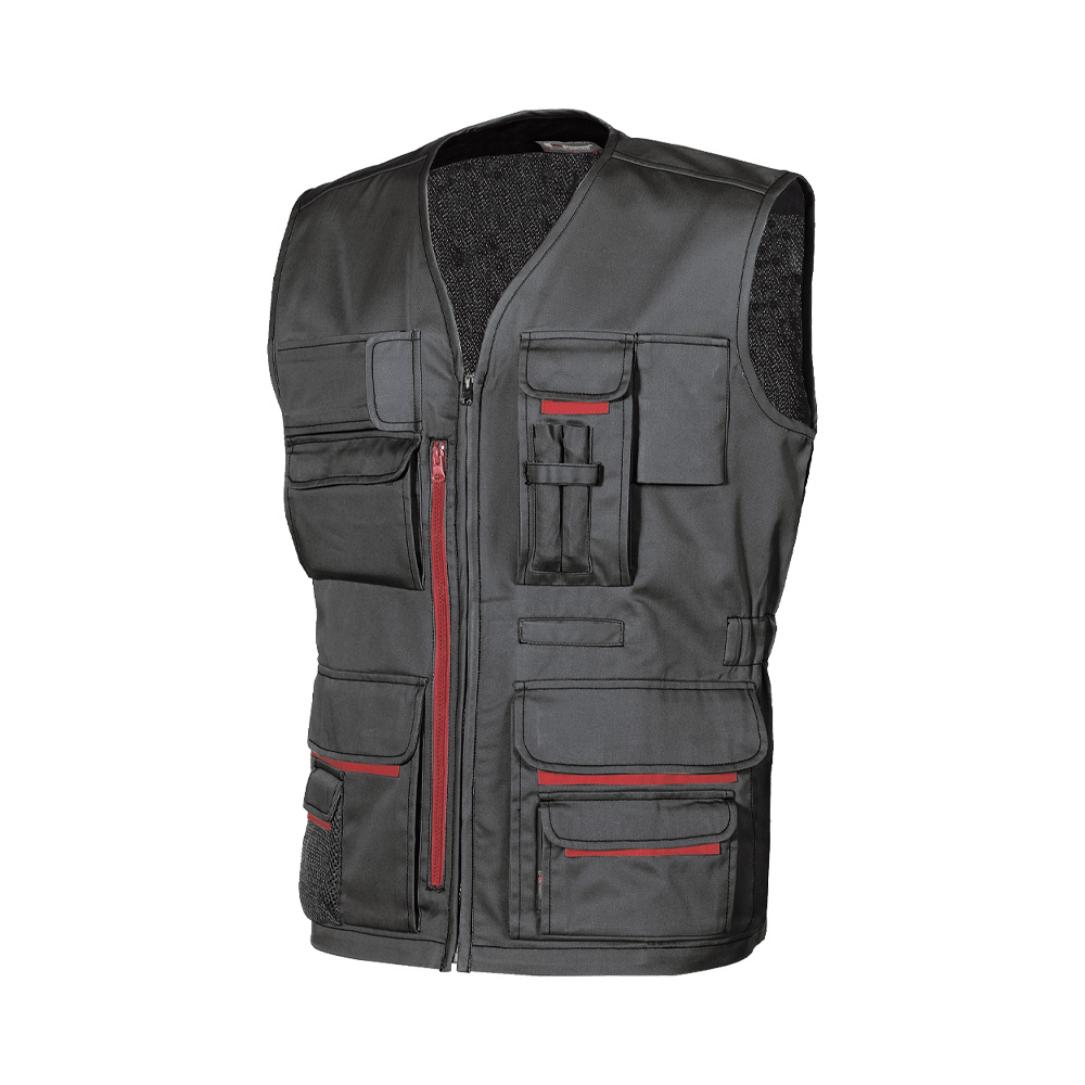 Gilet tasche multifunzione happy fun black carbon u-power - taglia l.