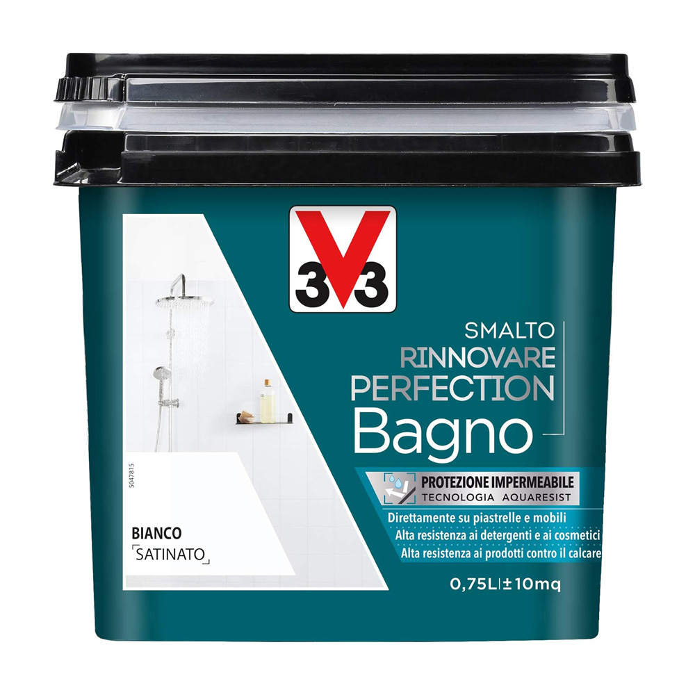 Smalto all'acqua rinnovare perfection bagno 750 ml v33 - bianco satinato.