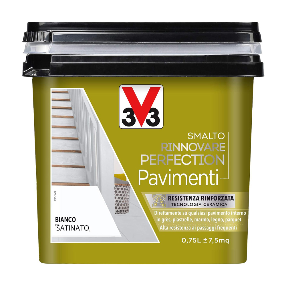 Smalto all'acqua rinnovare perfection pavimenti 750 ml v33 - bianco satinato.