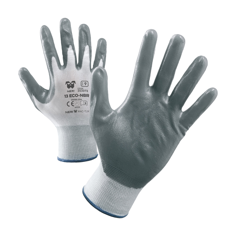 Guanti in Nylon con Palmo in Nitrile NBR 13 Eco FERWORK - Taglia 9