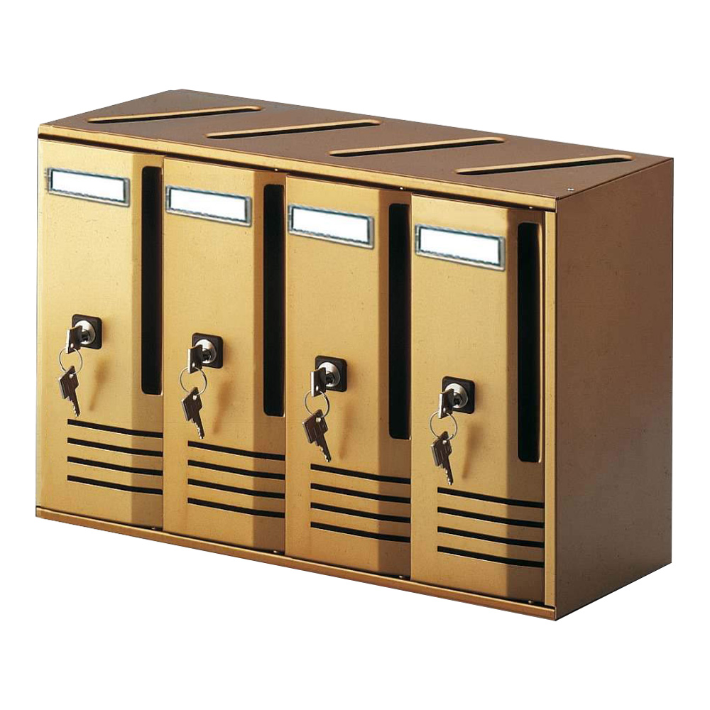 Cassetta Postale Condominiale Cubo C4 a 4 Posti ALUBOX - Bronzata