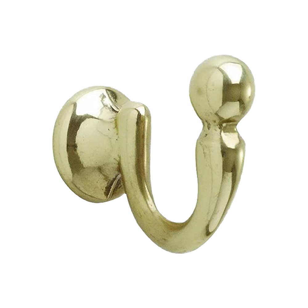 Gancio Pesante Piccolo Sfera per Tende 30 x 23 mm - Oro Lucido - 2 Pezzi
