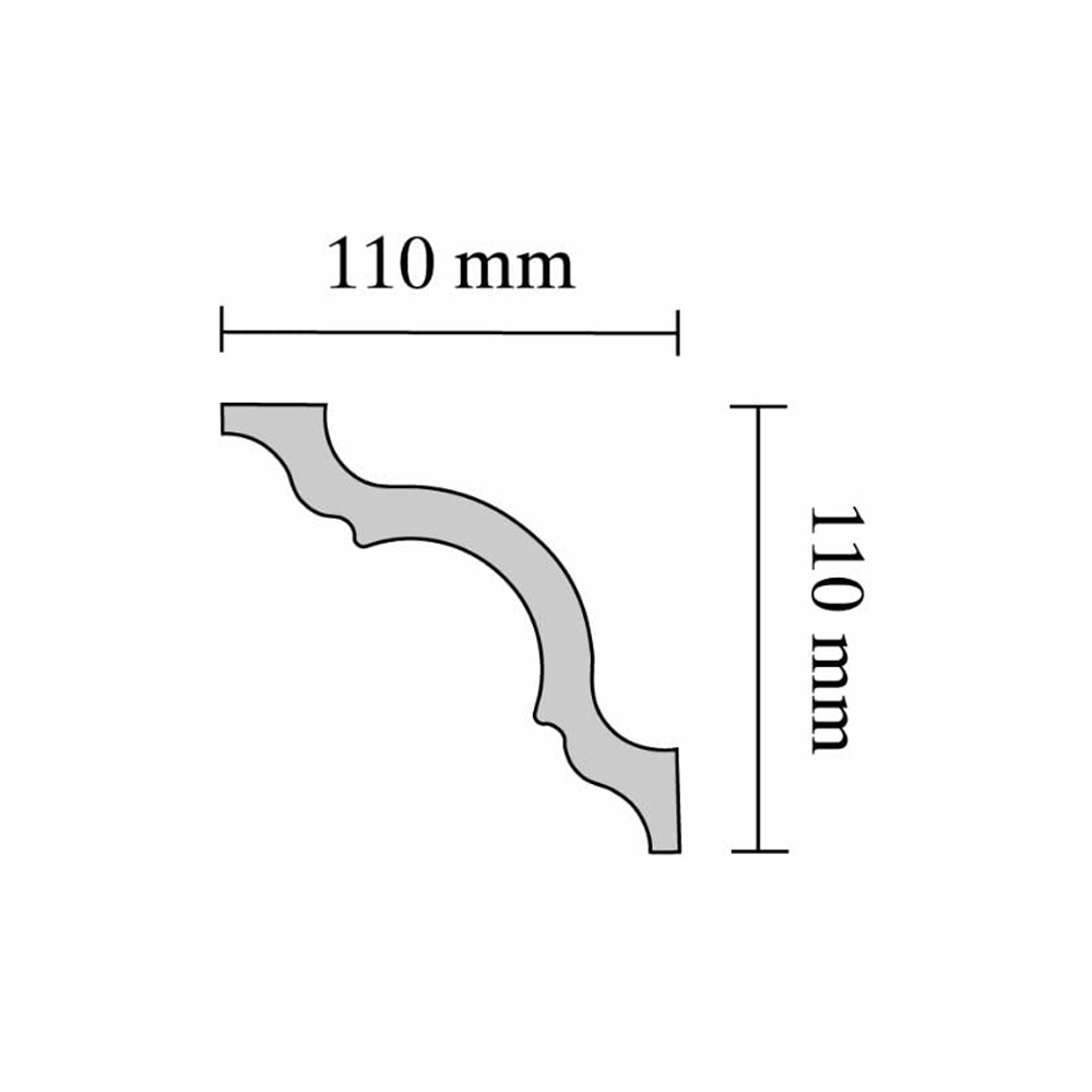 Cornice in Polistirene Estruso A110 110 x 110 mm DECOSA - 2 Metri Lineari