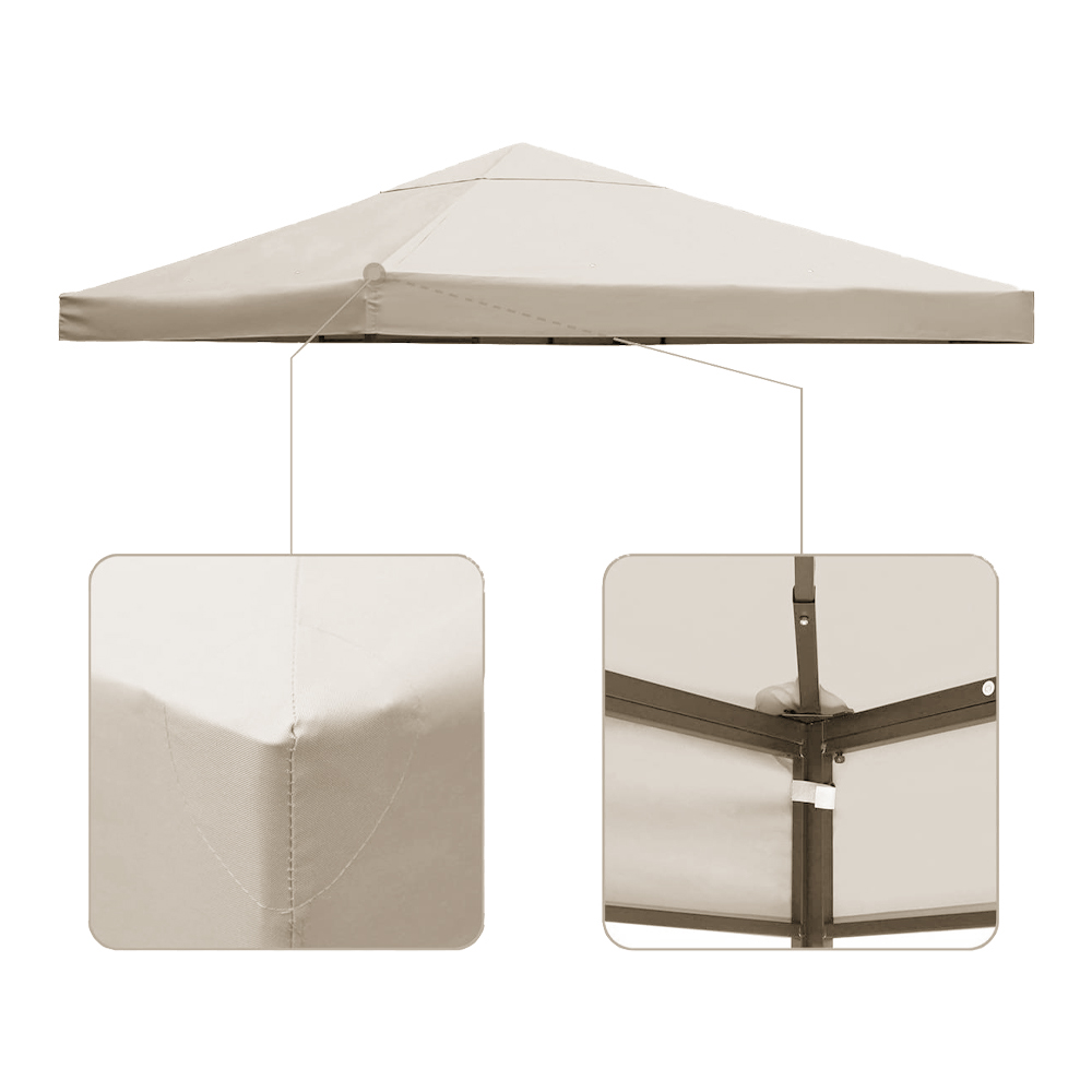 Top di Ricambio per Gazebo - Poliestere Beige - FERLIVING 3x3 MT