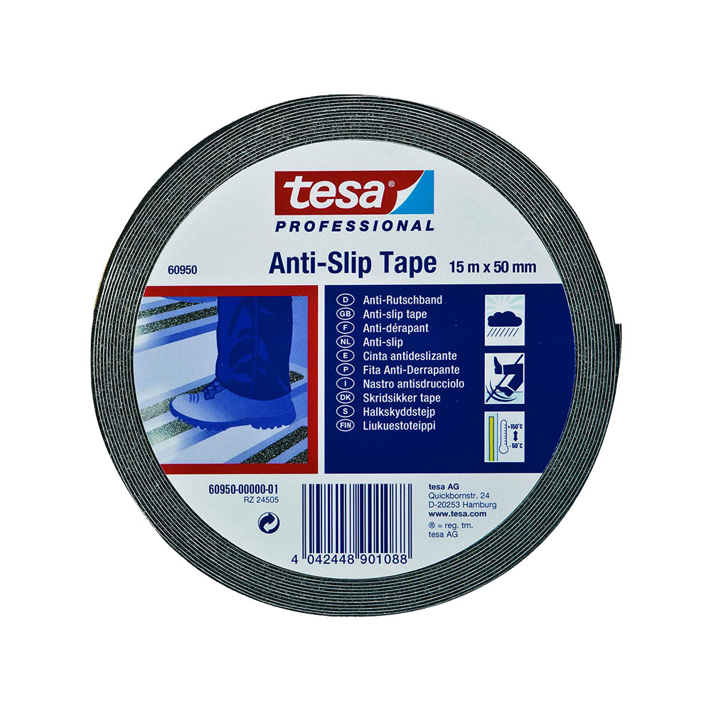 Nastro Antisdrucciolo Nero TESA 15 mt x 50 mm