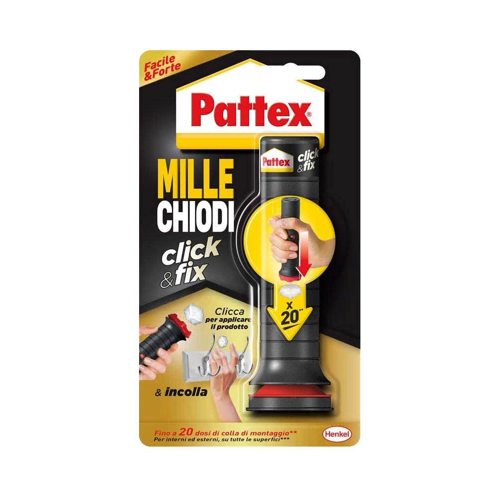 Adesivo di montaggio millechiodi click fix strip pattex 30 gr.