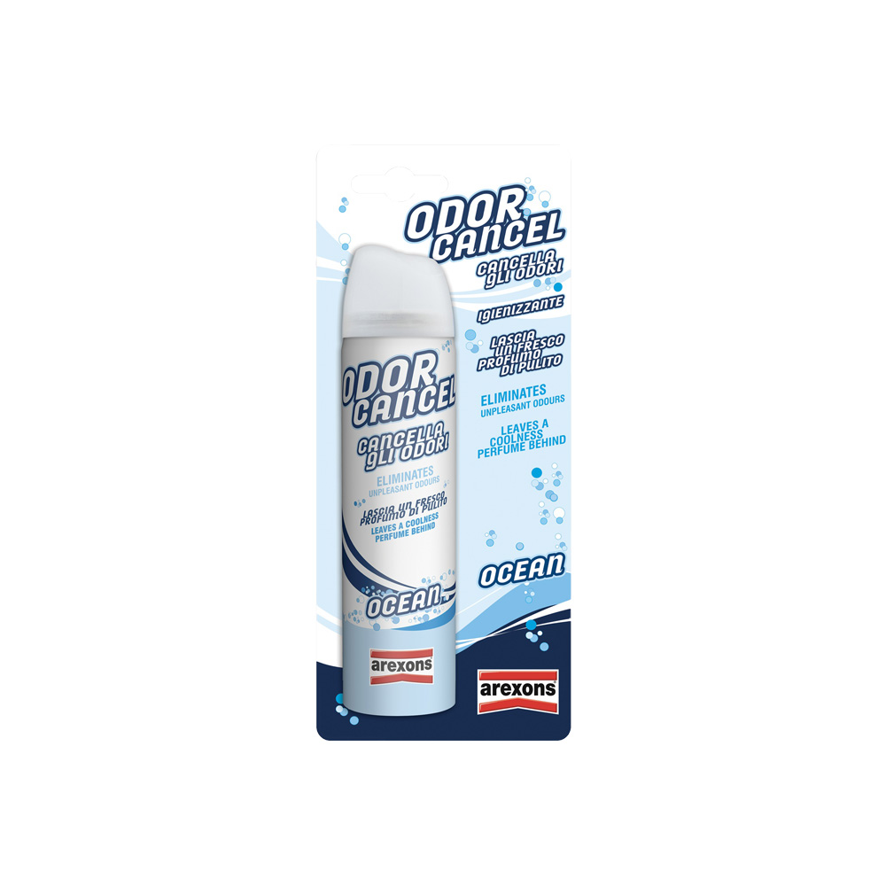 Profumatore igienizzante auto odor cancel fragranza ocean arexons 75 ml .