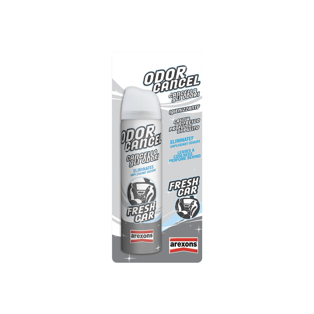 Profumatore igienizzante auto odor cancel fragranza fresh car arexons 75 ml .