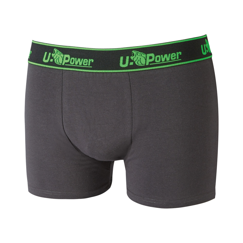 Boxer skin in cotone asphalt grey taglia s u-power - conf. 3 pz.