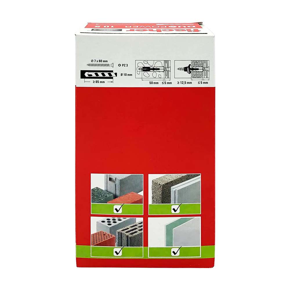 Tassello Universale con Vite Duo Power S 10 mm FISCHER - Conf. 25 Pezzi