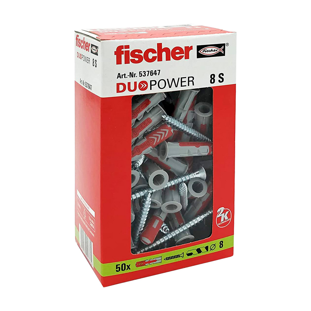 Tassello Universale con Vite Duo Power S 8 mm FISCHER - Conf. 50 Pezzi