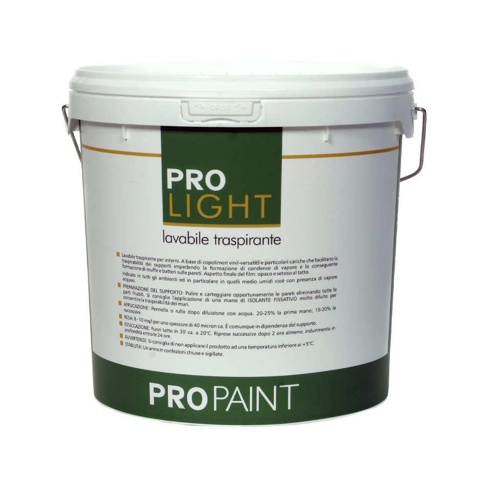 Lavabile traspirante per interni pro light propaint 13 lt.