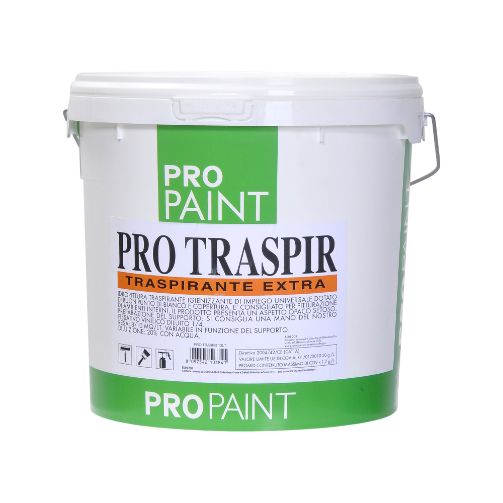 Idropittura traspirante igienizzante pro traspir extra propaint 13 lt.